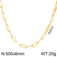 Stainless Steel 18K Gold Plated Simple Style Solid Color Bracelets Necklace sku image 4