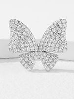 1 Pair Elegant Glam Classical Butterfly Plating Inlay Sterling Silver Artificial Zircon White Gold Plated Rhodium Plated Ear Studs main image 3