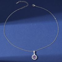 Wholesale Vintage Style Round Stainless Steel Plating Inlay Zircon Pendant Necklace main image 3