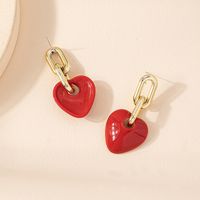 1 Pair Cute Sweet Heart Shape Plastic Drop Earrings main image 4