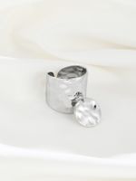 304 Stainless Steel Simple Style Solid Color Charm Rings Open Rings main image 6