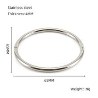 Simple Style Solid Color Stainless Steel 18K Gold Plated Titanium Steel Bangle In Bulk sku image 2