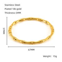 Simple Style Solid Color Stainless Steel 18K Gold Plated Titanium Steel Bangle In Bulk sku image 9