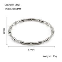 Simple Style Solid Color Stainless Steel 18K Gold Plated Titanium Steel Bangle In Bulk sku image 3