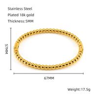 Simple Style Solid Color Stainless Steel 18K Gold Plated Titanium Steel Bangle In Bulk sku image 10