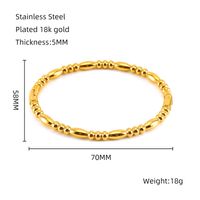 Simple Style Solid Color Stainless Steel 18K Gold Plated Titanium Steel Bangle In Bulk sku image 11