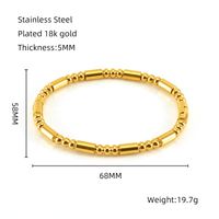 Simple Style Solid Color Stainless Steel 18K Gold Plated Titanium Steel Bangle In Bulk sku image 12