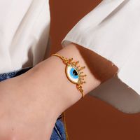 Simple Style Devil's Eye Alloy Inlay Rhinestones Women's Bracelets sku image 1