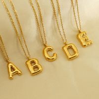 304 Stainless Steel 18K Gold Plated Casual Cute Plating Letter Titanium Steel Pendant Necklace main image 5
