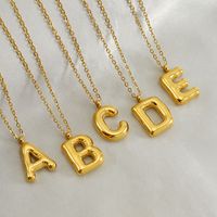 304 Stainless Steel 18K Gold Plated Casual Cute Plating Letter Titanium Steel Pendant Necklace main image 2