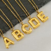 304 Stainless Steel 18K Gold Plated Casual Cute Plating Letter Titanium Steel Pendant Necklace main image 4