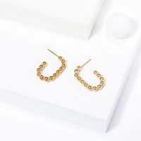 1 Piece Vintage Style Solid Color Plating 304 Stainless Steel 14K Gold Plated Hoop Earrings main image 5