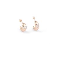 1 Pair Simple Style Classic Style Moon Plating Copper 18k Gold Plated Ear Studs main image 3