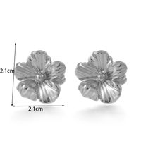 1 Paire Style Vintage À La Française Style Simple Fleur Placage Acier Inoxydable Plaqué Or 18k Boucles D'oreilles sku image 4