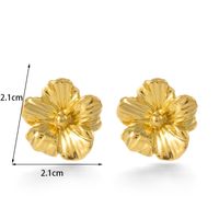 1 Paire Style Vintage À La Française Style Simple Fleur Placage Acier Inoxydable Plaqué Or 18k Boucles D'oreilles sku image 3