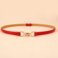 Simple Style Rectangle Pu Leather Alloy Patent Leather Women's Leather Belts 1 Piece sku image 10