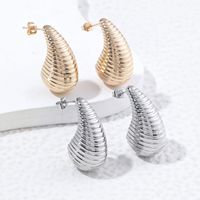 1 Pair Modern Style Simple Style Water Droplets Plating Copper 18k Gold Plated White Gold Plated Ear Studs main image 1