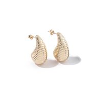 1 Pair Modern Style Simple Style Water Droplets Plating Copper 18k Gold Plated White Gold Plated Ear Studs main image 2