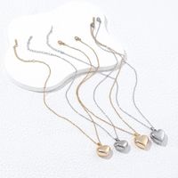Stainless Steel 18K Gold Plated Simple Style Classic Style Polishing Plating Heart Shape Pendant Necklace main image 1