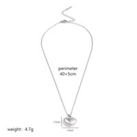 Stainless Steel 18K Gold Plated Simple Style Classic Style Polishing Plating Heart Shape Pendant Necklace sku image 1