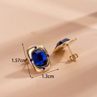 1 Pair Simple Style Geometric Color Block Plating Hollow Out Inlay Stainless Steel Zircon 18k Gold Plated Hoop Earrings main image 3