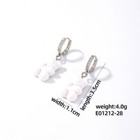 1 Pair Cute Sweet Simple Style Bear Arylic Drop Earrings sku image 16