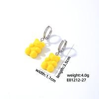 1 Pair Cute Sweet Simple Style Bear Arylic Drop Earrings sku image 15
