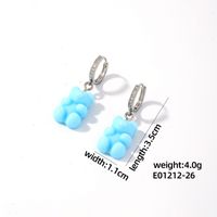 1 Pair Cute Sweet Simple Style Bear Arylic Drop Earrings sku image 14