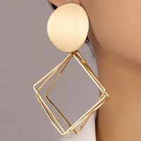 1 Pair Simple Style Classic Style Rhombus Plating Ferroalloy 14k Gold Plated Drop Earrings main image 1