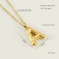 304 Stainless Steel 18K Gold Plated Casual Cute Plating Letter Titanium Steel Pendant Necklace sku image 10