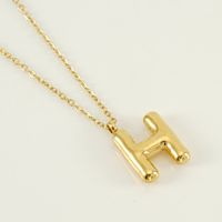 304 Stainless Steel 18K Gold Plated Casual Cute Plating Letter Titanium Steel Pendant Necklace sku image 11