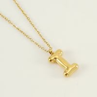 304 Stainless Steel 18K Gold Plated Casual Cute Plating Letter Titanium Steel Pendant Necklace sku image 19