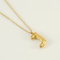 304 Stainless Steel 18K Gold Plated Casual Cute Plating Letter Titanium Steel Pendant Necklace sku image 20