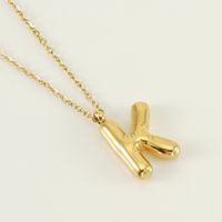 304 Stainless Steel 18K Gold Plated Casual Cute Plating Letter Titanium Steel Pendant Necklace sku image 8