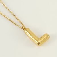 304 Stainless Steel 18K Gold Plated Casual Cute Plating Letter Titanium Steel Pendant Necklace sku image 9