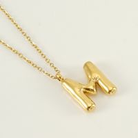 304 Stainless Steel 18K Gold Plated Casual Cute Plating Letter Titanium Steel Pendant Necklace sku image 7