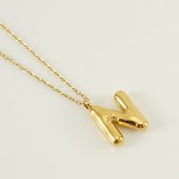304 Stainless Steel 18K Gold Plated Casual Cute Plating Letter Titanium Steel Pendant Necklace sku image 6