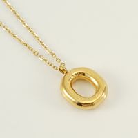 304 Stainless Steel 18K Gold Plated Casual Cute Plating Letter Titanium Steel Pendant Necklace sku image 21