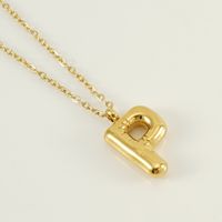 304 Stainless Steel 18K Gold Plated Casual Cute Plating Letter Titanium Steel Pendant Necklace sku image 22
