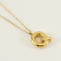304 Stainless Steel 18K Gold Plated Casual Cute Plating Letter Titanium Steel Pendant Necklace sku image 13