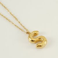 304 Stainless Steel 18K Gold Plated Casual Cute Plating Letter Titanium Steel Pendant Necklace sku image 5