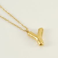 304 Stainless Steel 18K Gold Plated Casual Cute Plating Letter Titanium Steel Pendant Necklace sku image 12