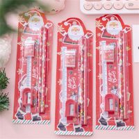5 Pieces Santa Claus Snowman Class Learning Wood Mixed Materials Cartoon Style Classic Style Pencil main image 4