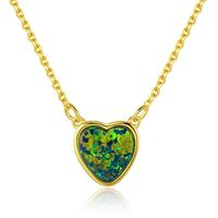 Elegant Herzform Einfarbig Sterling Silber Überzug Halskette Mit Anhänger sku image 2
