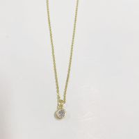 Cute Simple Style Color Block Copper Plating Chain Inlay Zircon 14k Gold Plated Pendant Necklace main image 5