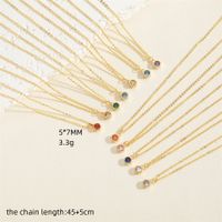 Cute Simple Style Color Block Copper Plating Chain Inlay Zircon 14k Gold Plated Pendant Necklace main image 6