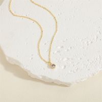 Cute Simple Style Color Block Copper Plating Chain Inlay Zircon 14k Gold Plated Pendant Necklace main image 3