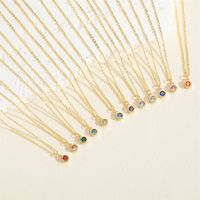 Cute Simple Style Color Block Copper Plating Chain Inlay Zircon 14k Gold Plated Pendant Necklace main image 2