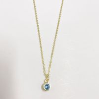 Cute Simple Style Color Block Copper Plating Chain Inlay Zircon 14k Gold Plated Pendant Necklace sku image 3