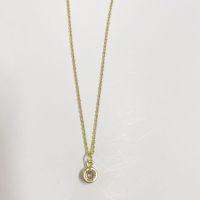 Cute Simple Style Color Block Copper Plating Chain Inlay Zircon 14k Gold Plated Pendant Necklace sku image 7